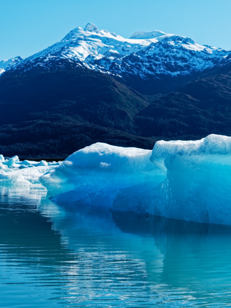 Floating icebergs at Bernardo glacier