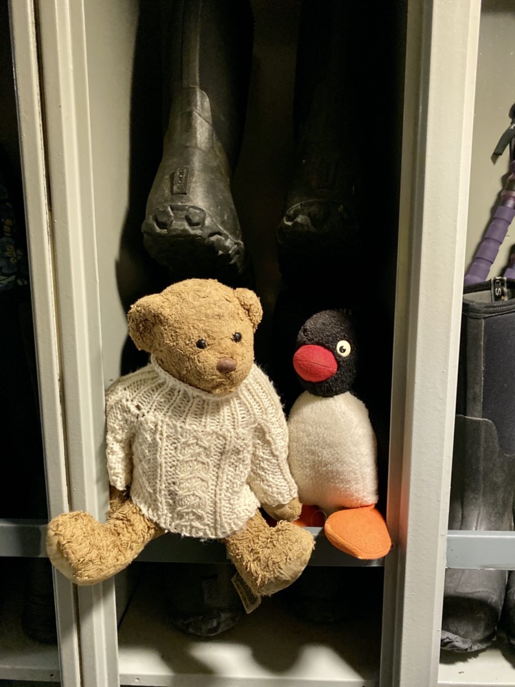 Ned and Pingu hanging out with our muckboots