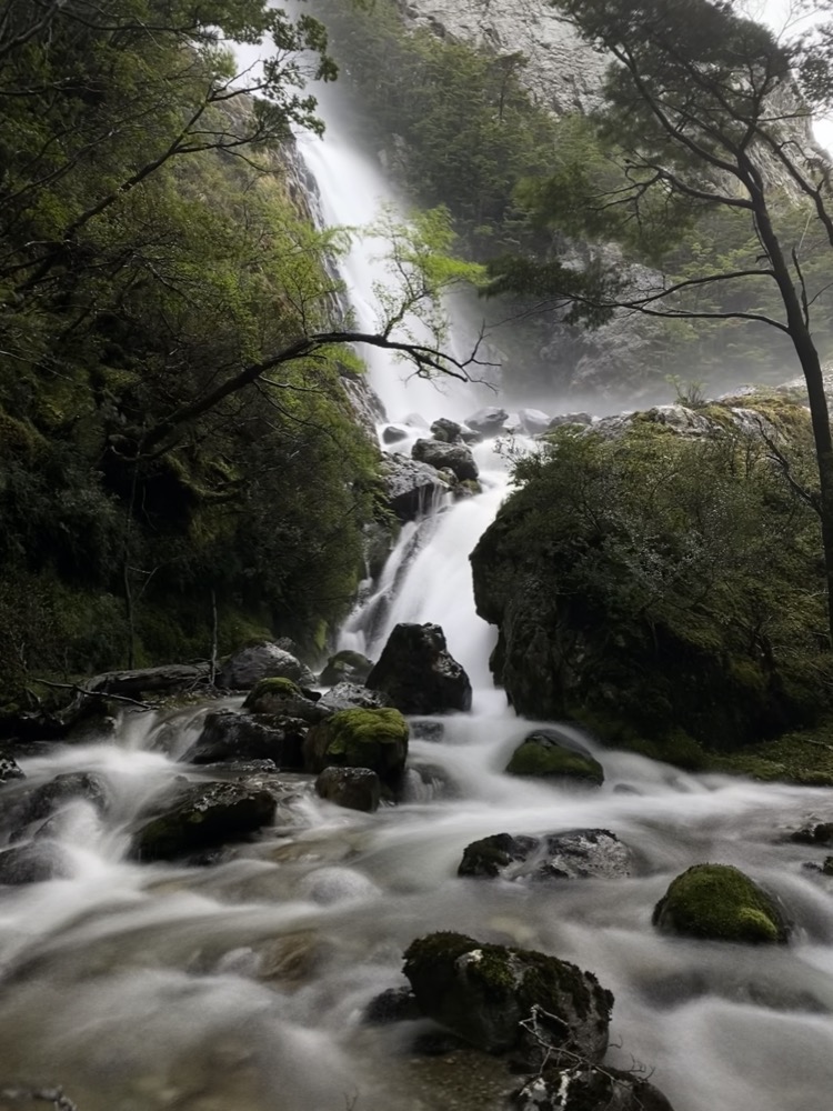 The waterfall at the end of our hike