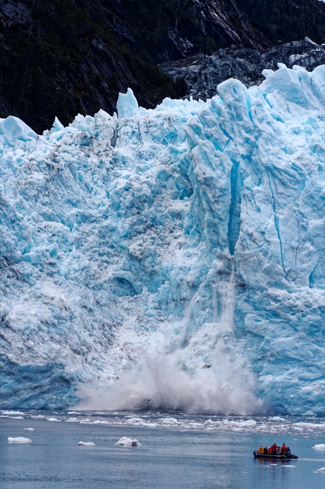 From the zodiacs, we saw the Garibaldi glacier calving