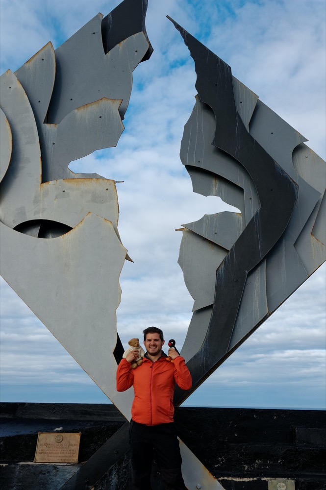 Bonus: Adrian with the dudes at the monument