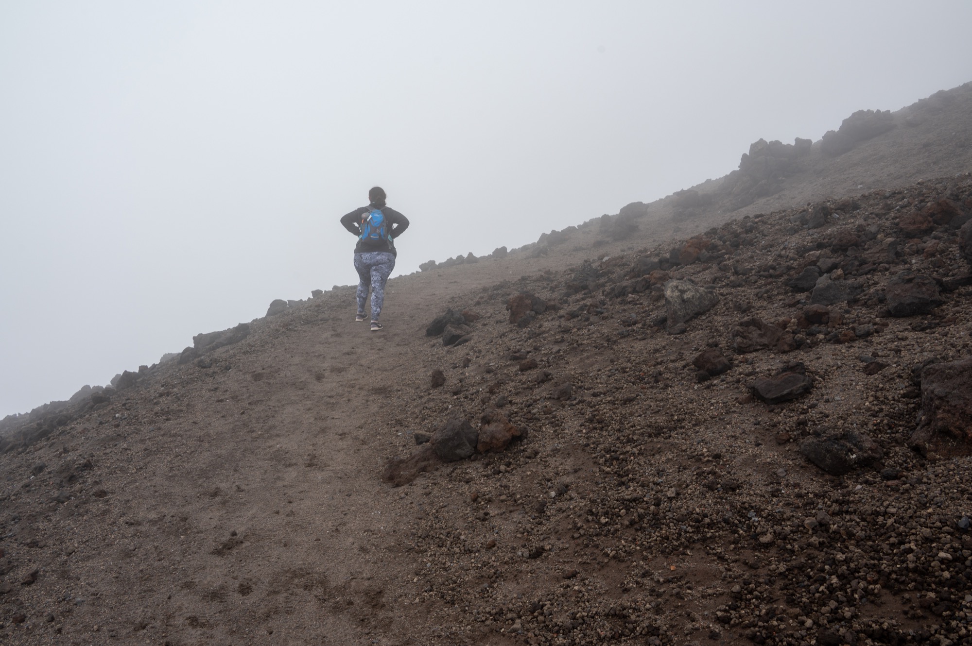 Hiking in a cloud